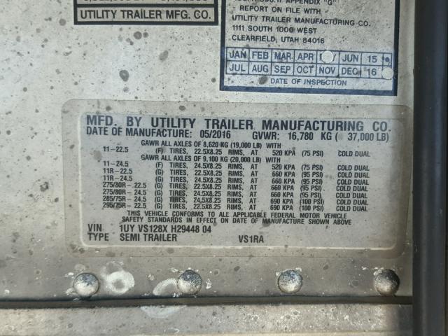 1UYVS128XH2944804 - 2017 UTILITY TRAILER WHITE photo 10