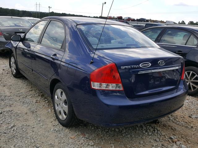 KNAFE221995592783 - 2009 KIA SPECTRA EX BLUE photo 3