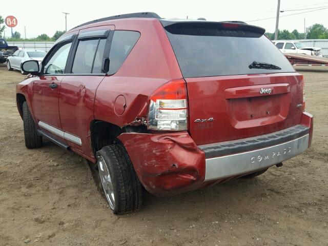 1J8FF57W47D180417 - 2007 JEEP COMPASS LI RED photo 3