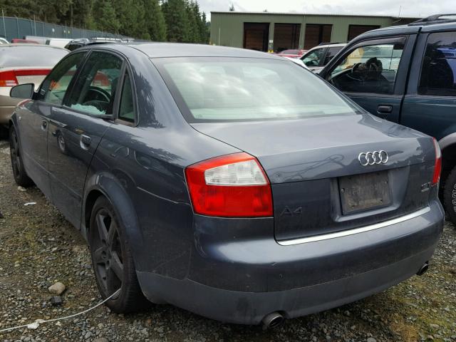 WAULC68E83A244188 - 2003 AUDI A4 1.8T QU BLUE photo 3