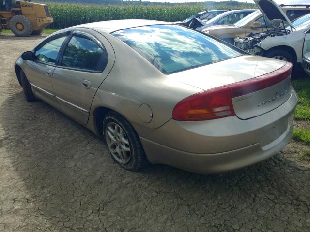 2B3HD46R52H237362 - 2002 DODGE INTREPID S GOLD photo 3