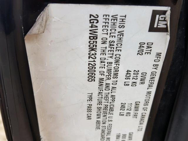 2G4WB55K321260665 - 2002 BUICK REGAL LS 黑色 照片 10