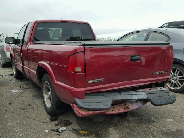 1GCCS19W928264293 - 2002 CHEVROLET S TRUCK MAROON photo 3