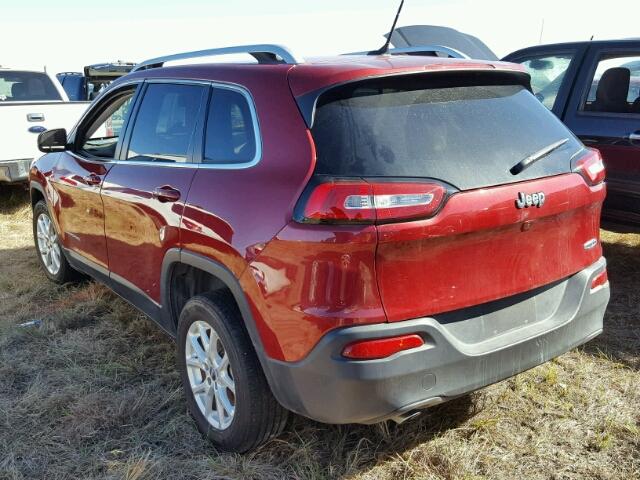 1C4PJLCB3GW164764 - 2016 JEEP CHEROKEE MAROON photo 3