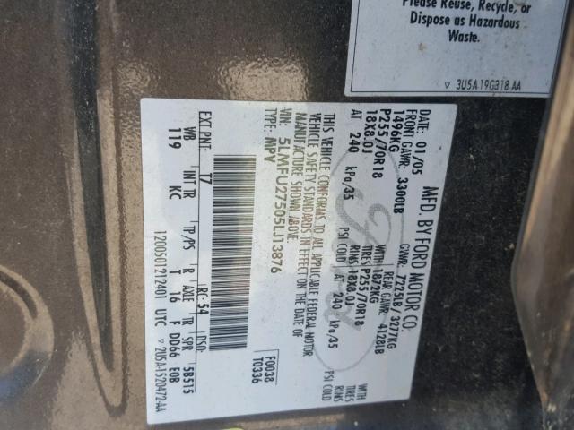 5LMFU27505LJ13876 - 2005 LINCOLN NAVIGATOR 石墨色 照片 10