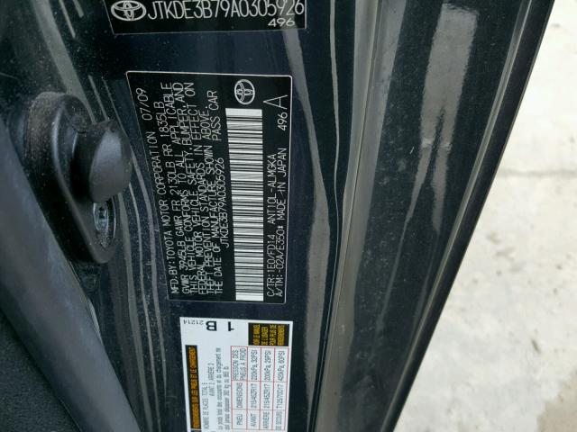 JTKDE3B79A0305926 - 2010 TOYOTA SCION TC 石墨色 照片 10