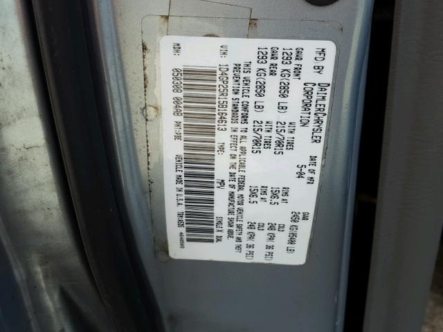 1D4GP25R15B164613 - 2005 DODGE CARAVAN SE BLUE photo 10