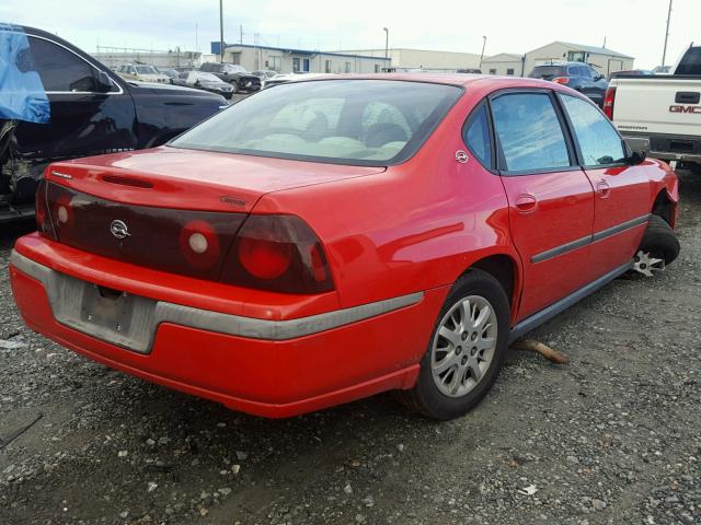 2G1WF52E029278753 - 2002 CHEVROLET IMPALA RED photo 4