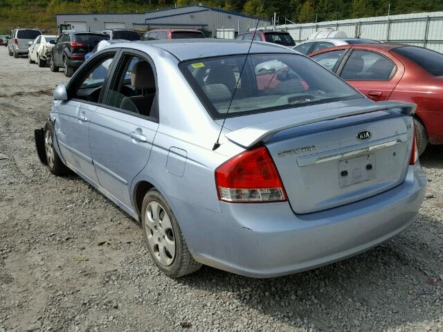 KNAFE121685503177 - 2008 KIA SPECTRA EX BLUE photo 3