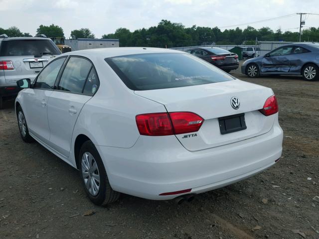 3VW2K7AJ5CM320917 - 2012 VOLKSWAGEN JETTA BASE WHITE photo 3
