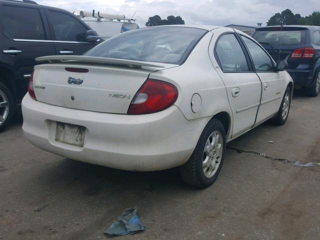 1B3ES46C81D112307 - 2001 DODGE NEON SE WHITE photo 4