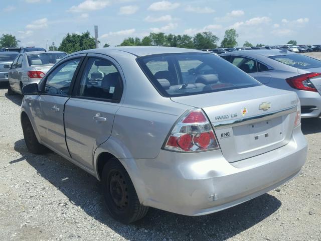 KL1TD56617B072227 - 2007 CHEVROLET AVEO BASE Gümüş foto 3