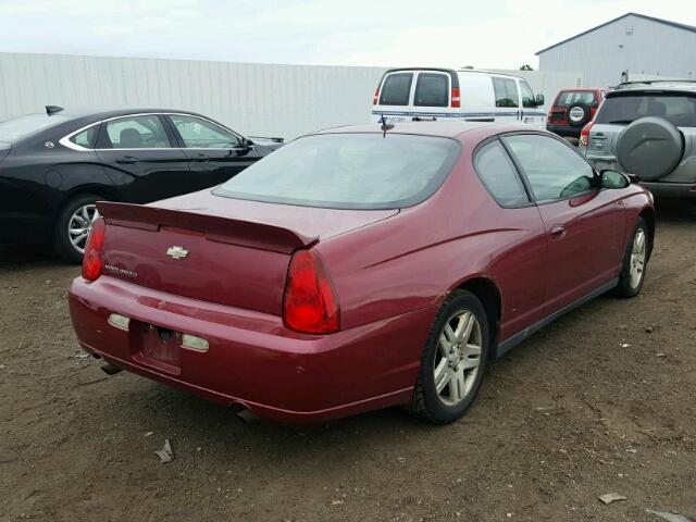 2G1WK151X69263843 - 2006 CHEVROLET MONTE CARL 栗色 照片 4