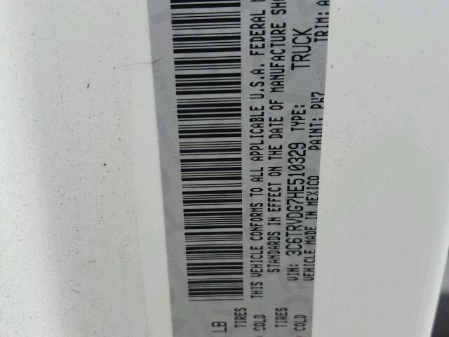 3C6TRVDG7HE510329 - 2017 RAM PROMASTER 白色 照片 10