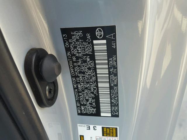 JTKJF5C78E3071583 - 2014 TOYOTA SCION TC 灰色 照片 10