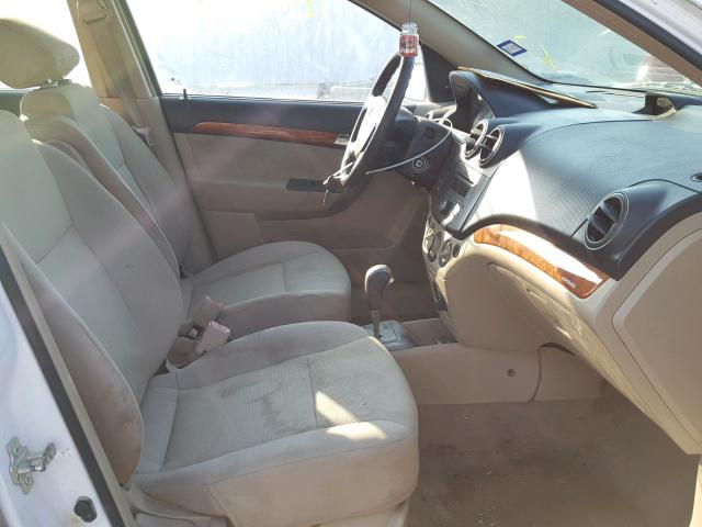 KL1TD56608B017382 - 2008 CHEVROLET AVEO BASE Biały zdjęcie 5