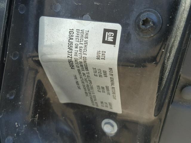 1G8AJ55F37Z162054 - 2007 SATURN ION LEVEL BLACK photo 10