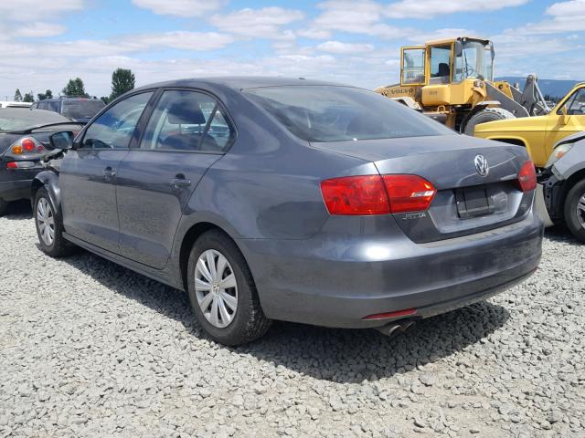 3VW1K7AJXEM379265 - 2014 VOLKSWAGEN JETTA BASE Մոխրագույն լուսանկար 3