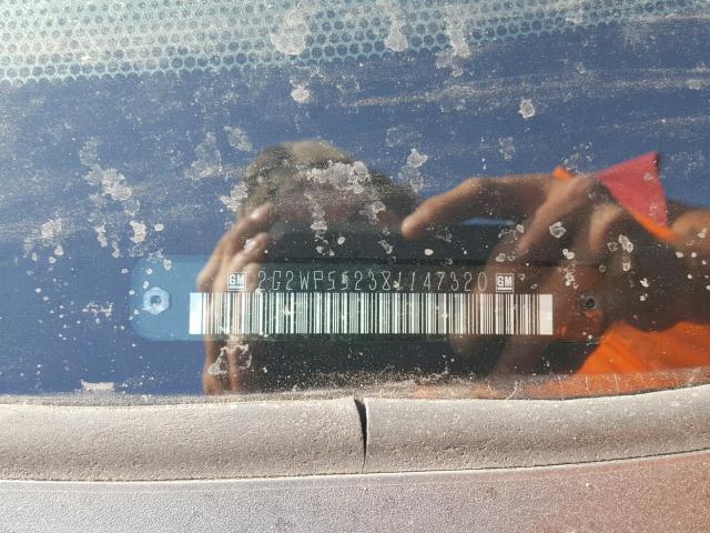 2G2WP552381147320 - 2008 PONTIAC GRAND PRIX Сірий фото 10