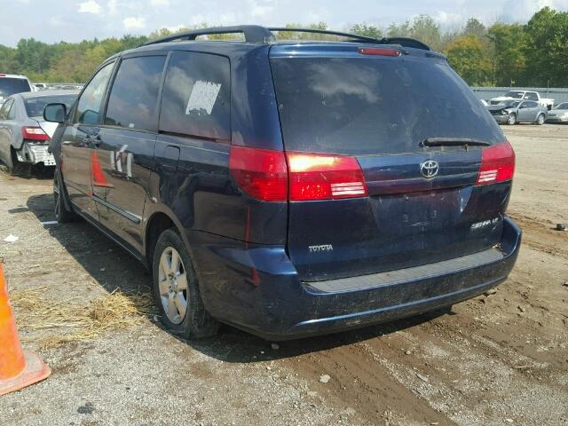 5TDZA23CX4S089603 - 2004 TOYOTA SIENNA CE BLUE photo 3