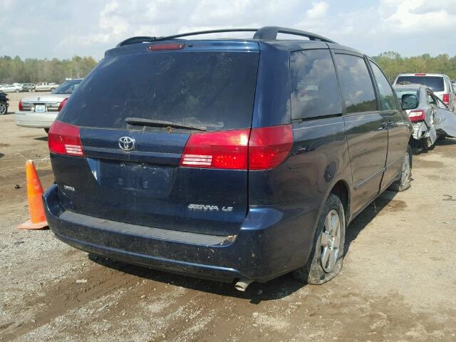 5TDZA23CX4S089603 - 2004 TOYOTA SIENNA CE BLUE photo 4