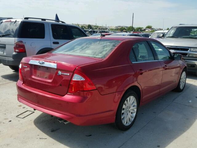 3FADP0L36CR310246 - 2012 FORD FUSION HYB RED photo 4