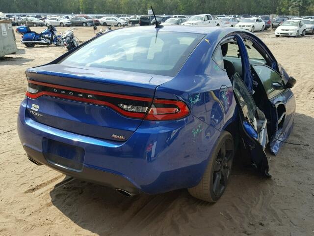 1C3CDFBBXED776255 - 2014 DODGE DART BLUE photo 4