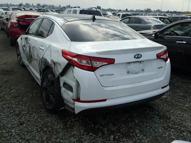 KNAGM4ADXC5020000 - 2012 KIA OPTIMA HYB WHITE photo 3