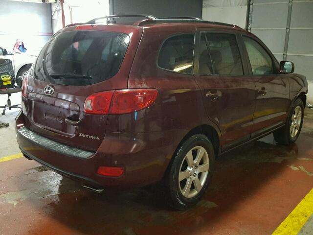 5NMSH13E07H095944 - 2007 HYUNDAI SANTA FE S RED photo 4