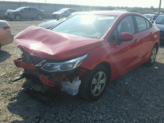 1G1BC5SM2H7154606 - 2017 CHEVROLET CRUZE LS RED photo 2