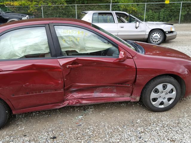 KNAFE121275442800 - 2007 KIA SPECTRA EX RED photo 9