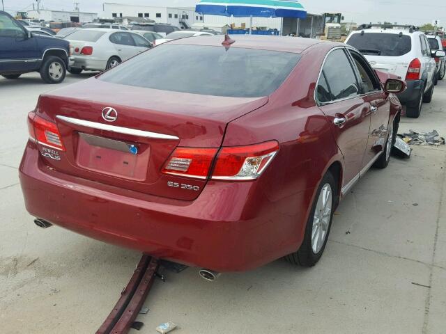 JTHBK1EG9A2381754 - 2010 LEXUS ES RED photo 4