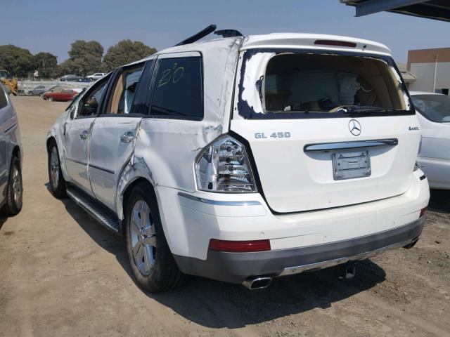 4JGBF71E17A258361 - 2007 MERCEDES-BENZ GL 450 WHITE photo 3