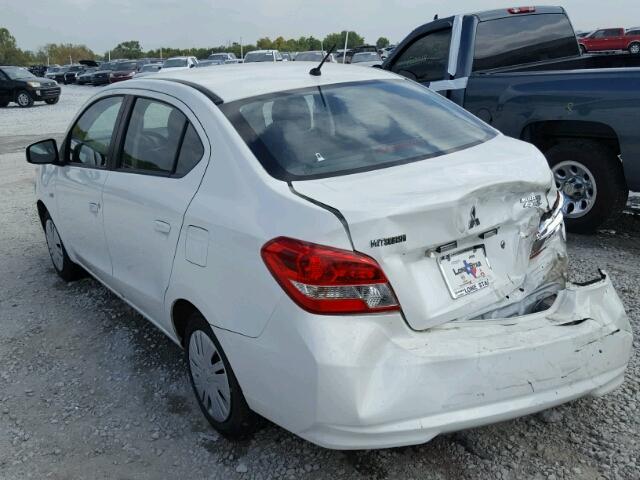 ML32F3FJ6HH003056 - 2017 MITSUBISHI MIRAGE WHITE photo 3