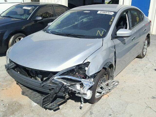 3N1AB7AP7EY277957 - 2014 NISSAN SENTRA SILVER photo 2