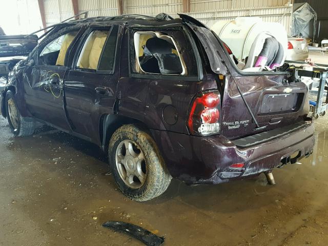 1GNDS13S682246038 - 2008 CHEVROLET TRAILBLAZE BURGUNDY photo 3