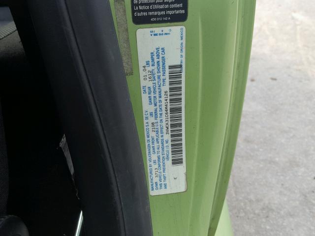 3VWCK31C64M414126 - 2004 VOLKSWAGEN NEW BEETLE 绿色 照片 10