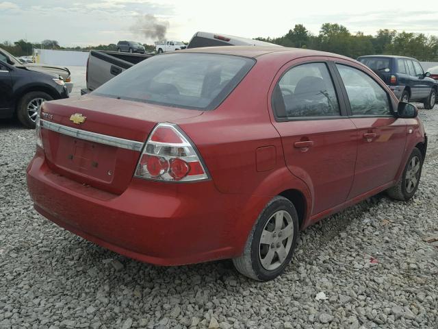 KL1TD56677B147626 - 2007 CHEVROLET AVEO BASE RED photo 4