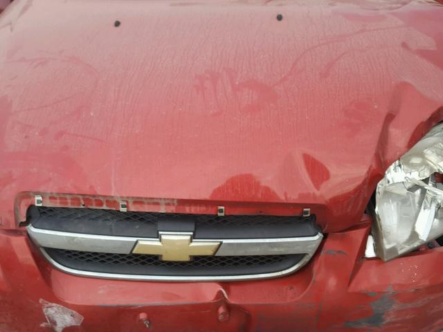 KL1TD56677B147626 - 2007 CHEVROLET AVEO BASE RED photo 7