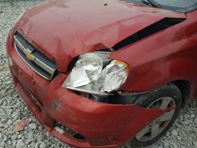 KL1TD56677B147626 - 2007 CHEVROLET AVEO BASE RED photo 9