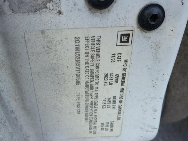 2G1WL52M5V1130505 - 1997 CHEVROLET LUMINA BAS თეთრი ფოტო 10