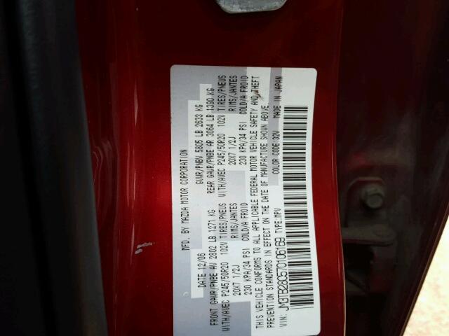 JM3TB28C570106169 - 2007 MAZDA CX-9 RED photo 10