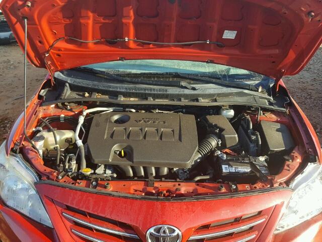 2T1BU4EE7DC986714 - 2013 TOYOTA COROLLA BA RED photo 7