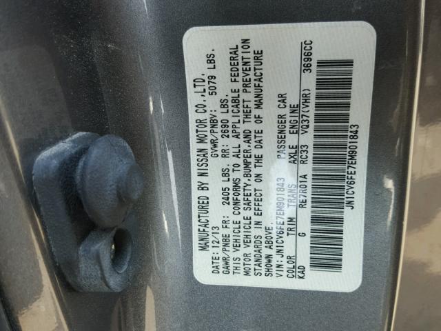 JN1CV6FE7EM901843 - 2014 INFINITI Q60 BASE GRAY photo 10