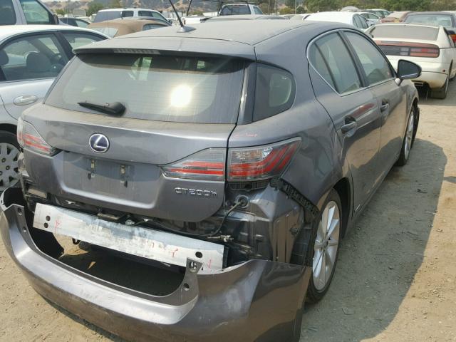 JTHKD5BH2C2116479 - 2012 LEXUS CT 200 GRAY photo 4