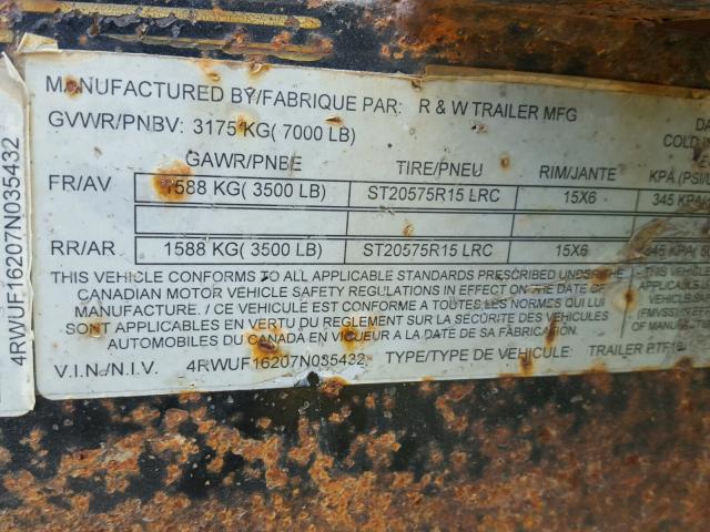 4RWUF16207N035432 - 2007 MISC TRAILER Қара фото 10