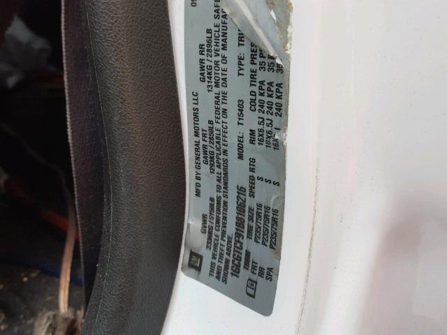 1GCGTCF91B8106216 - 2011 CHEVROLET COLORADO L WHITE photo 10