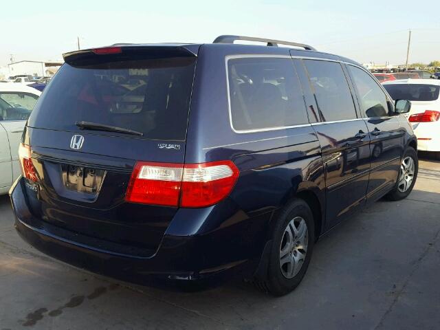 5FNRL38697B014595 - 2007 HONDA ODYSSEY BLUE photo 4