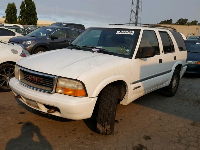 1GKDT13W7W2555270 - 1998 GMC JIMMY SLE WHITE photo 2