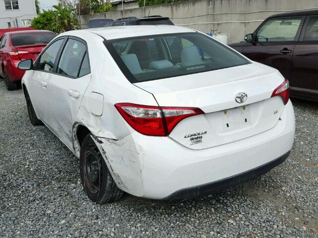 2T1BURHE0EC098106 - 2014 TOYOTA COROLLA L WHITE photo 3